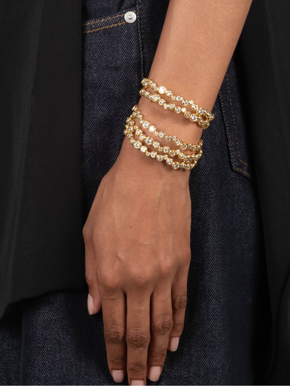 NWOT Alexis Bittar Asterales Gold Skinny Cuff Bracelet Set